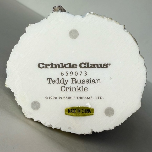 Crinkle Claus-Santa Decor Figurine-Teddy Russian Crinkle-Vintage 1998 - Picture 5 of 7